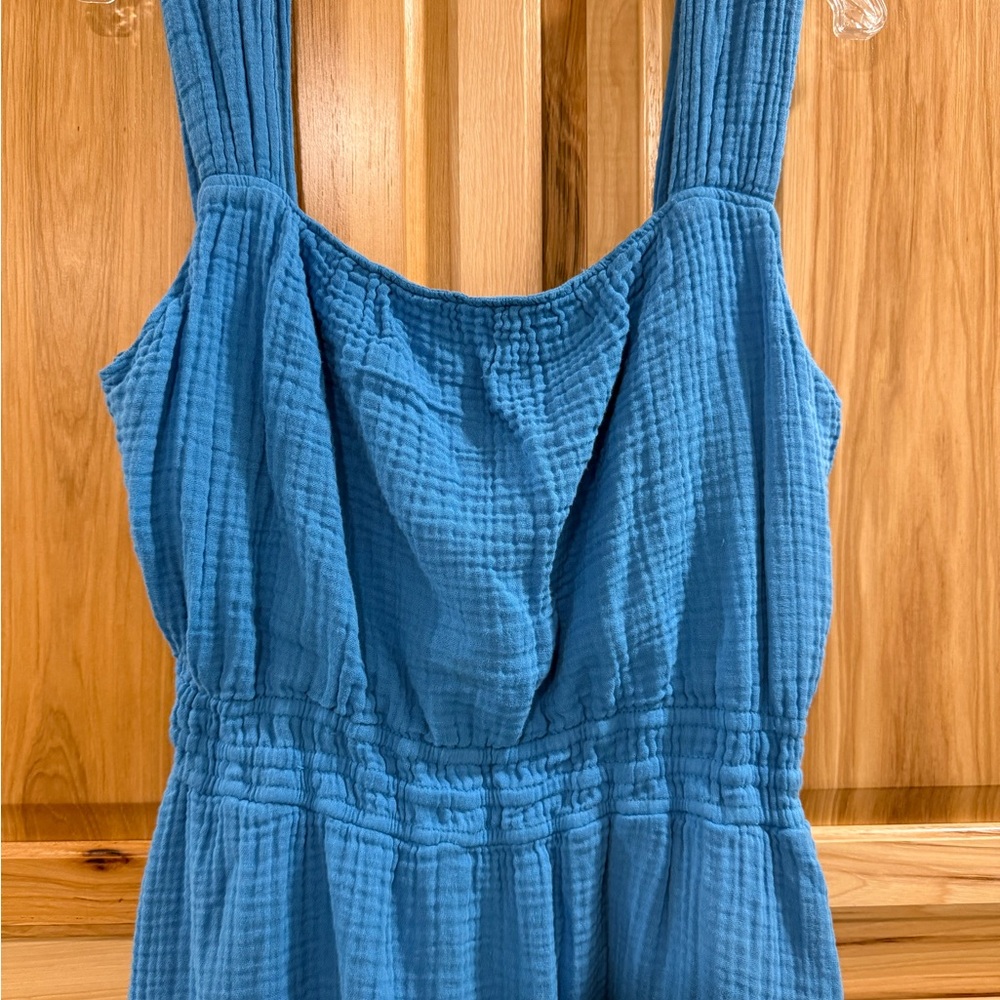 Michael Stars Josephine Blue Sleeveless Cotton Gauze Mini Above the Knee Dress - Picture 4 of 14